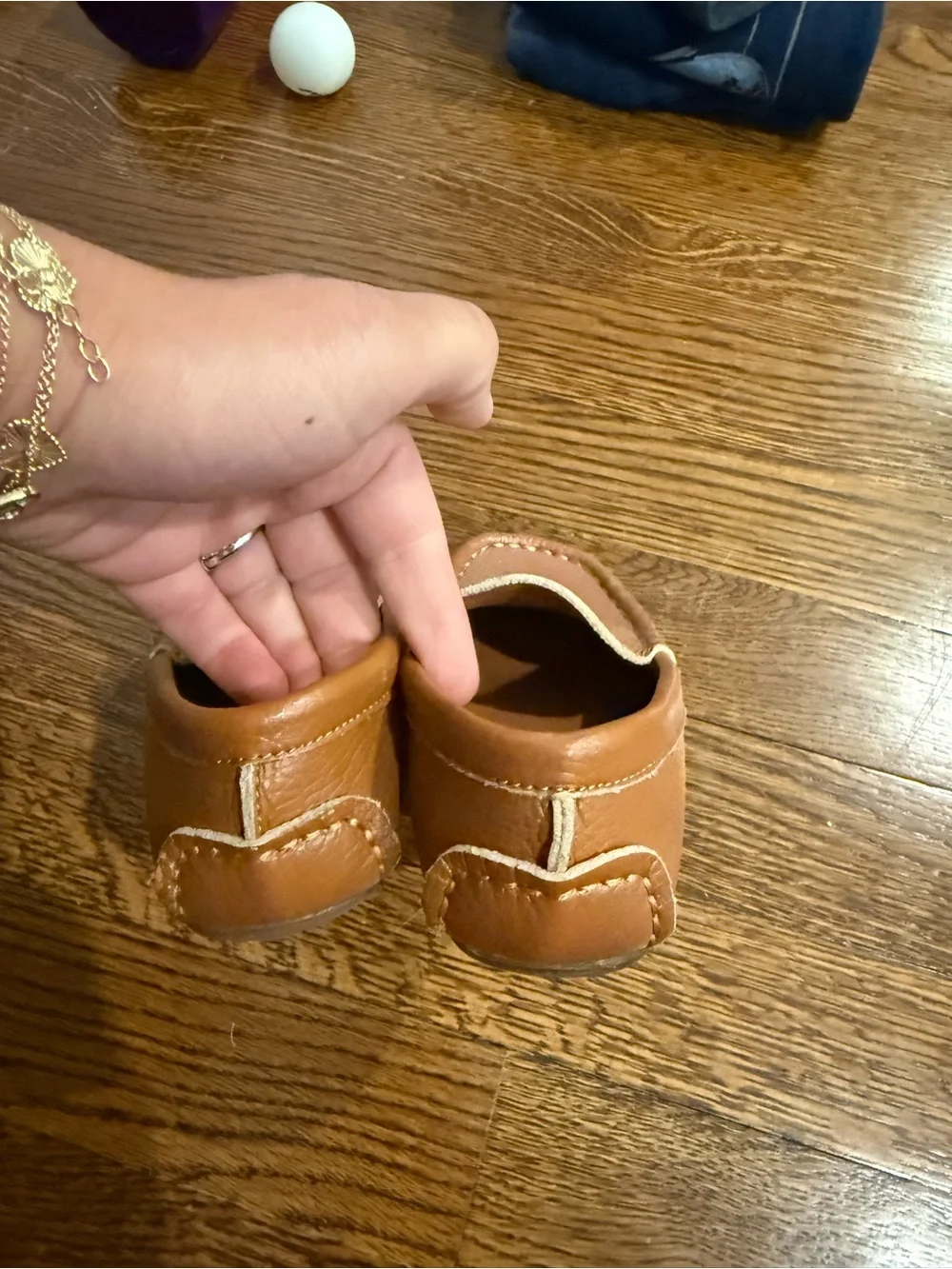 Kids Tan Slip-On Moccasins